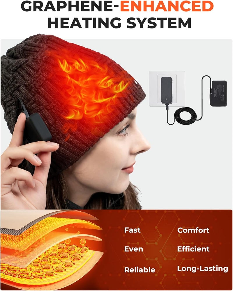 ARRIS Heated Beanie Hat with 3 Heating, Soft Knit Electric WinteHat for Skiing Hunting - Image 2